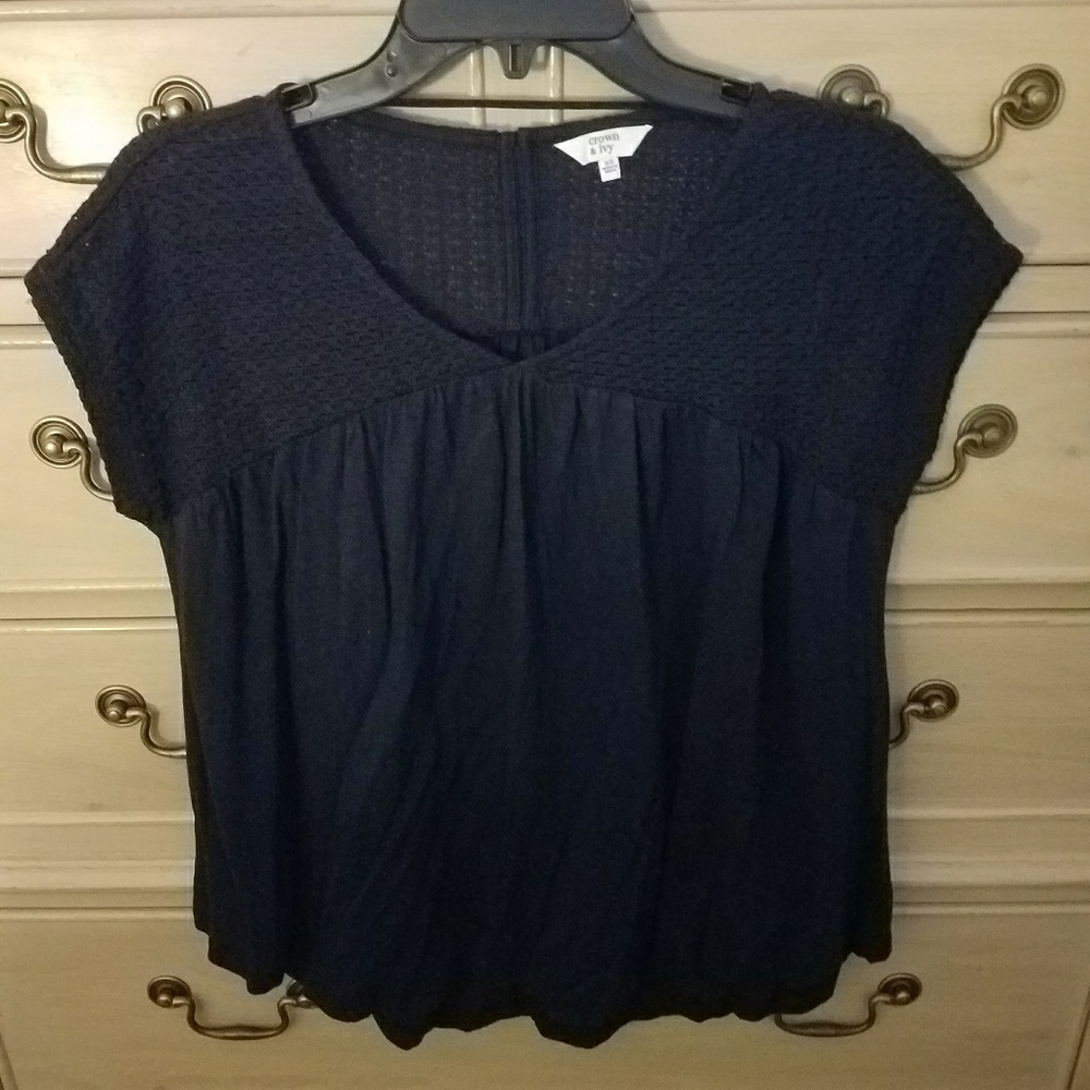 Crown and Ivy navy blouse